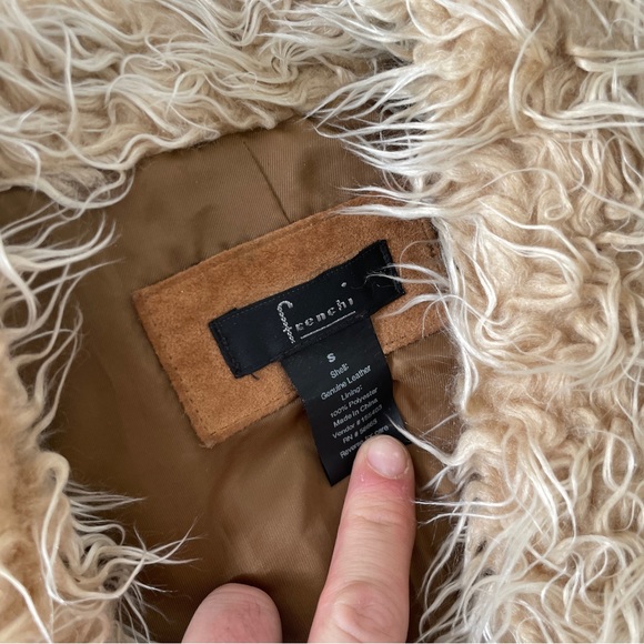 Perfect Vintage 90s/Y2K Penny Lane Style Real Suede Leather/Faux Fur Trim Coat - Picture 5 of 11